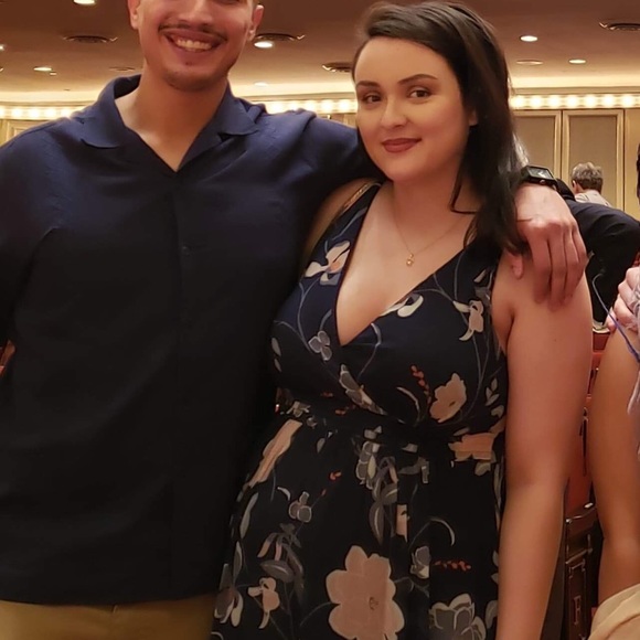 Maternity blue floral maxi dress - Picture 3 of 3